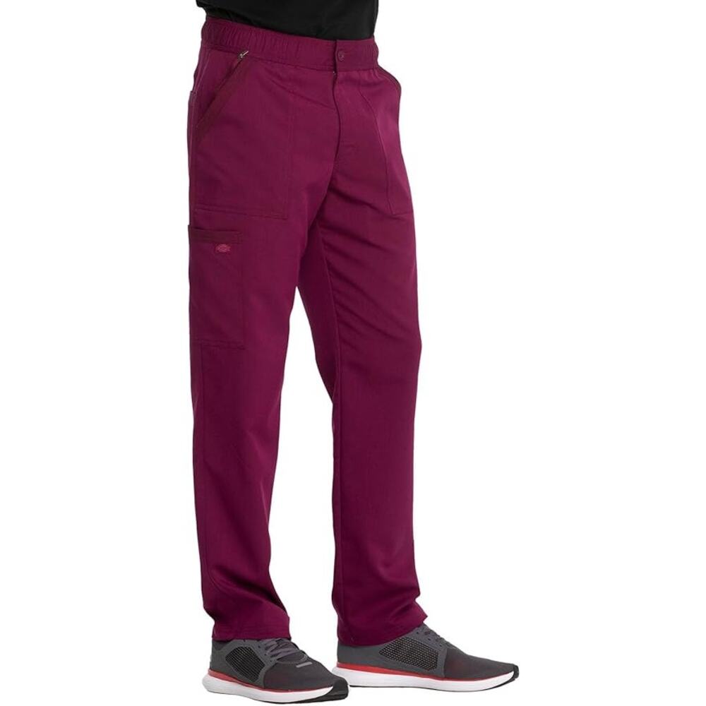 Dickies Men's Scrub Pant Mid Rise Straight Leg Pants DK220 Wine Short L
